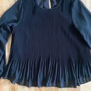 Banana Republic Black Pleated Blouse